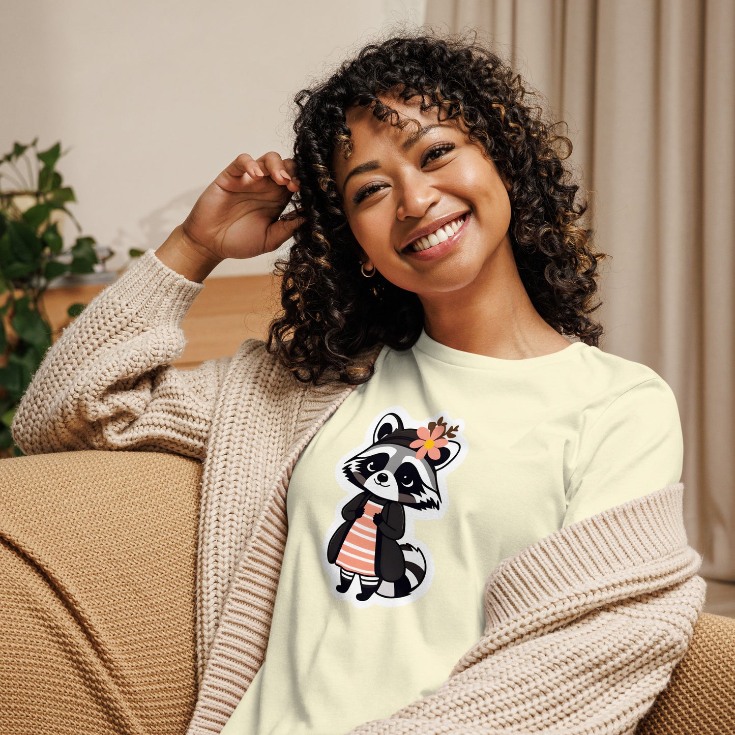 Raccoon Girl Women's Relaxed T-Shirt