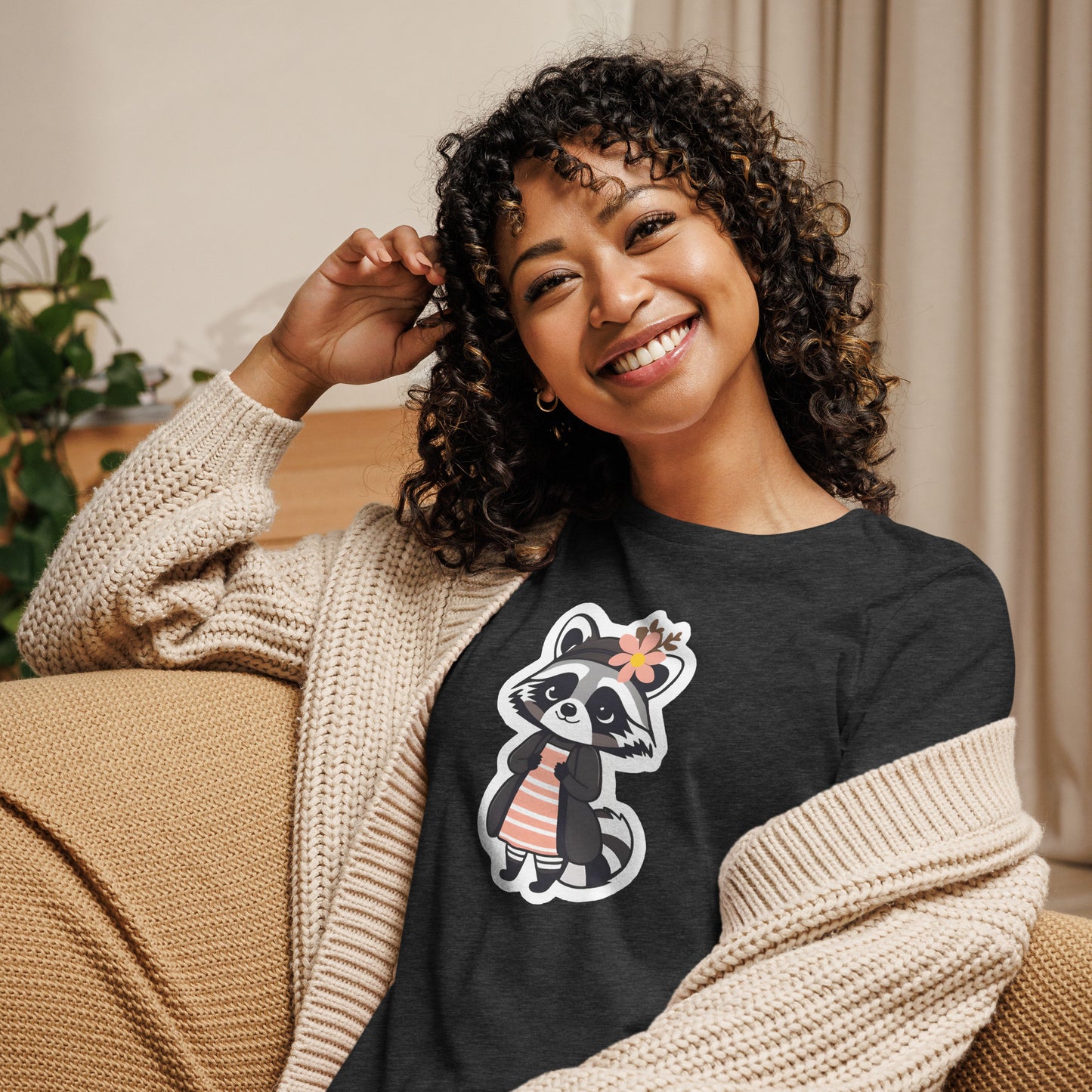 Raccoon Girl Women's Relaxed T-Shirt