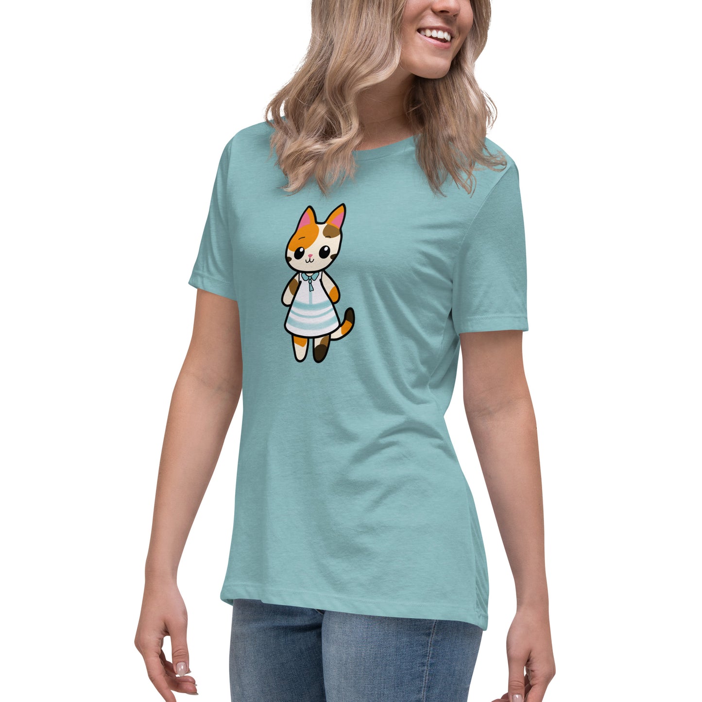 Calico Cat in Sun Dress Women's Relaxed T-Shirt