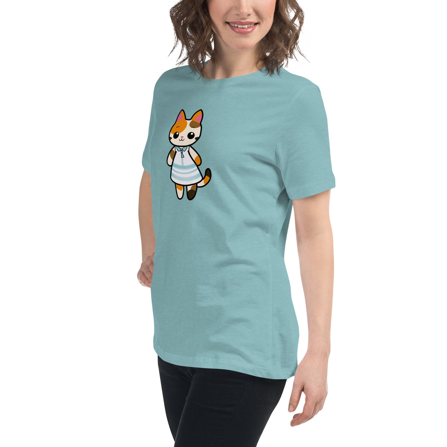 Calico Cat in a Sun Dress Women's Relaxed T-Shirt