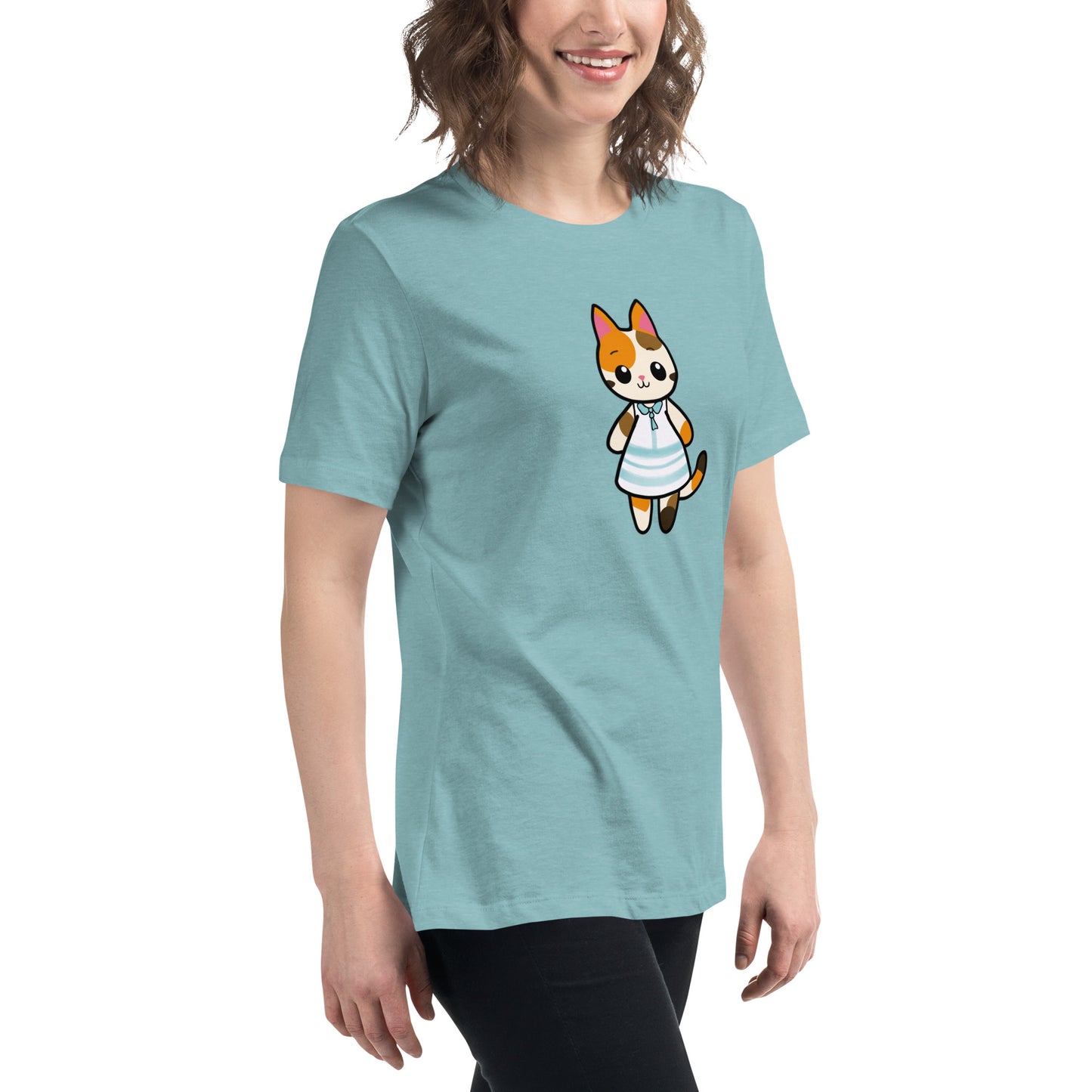 Calico Cat in a Sun Dress Women's Relaxed T-Shirt