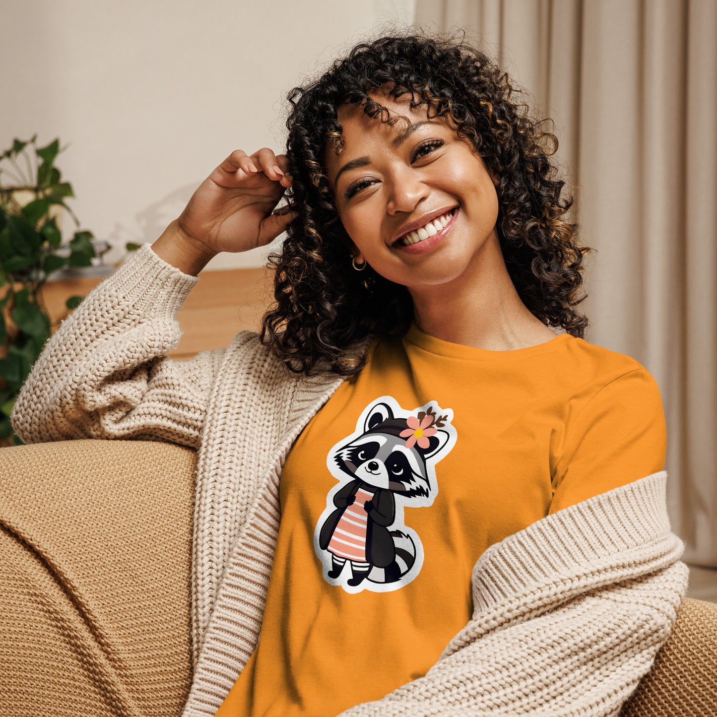 Raccoon Girl Women's Relaxed T-Shirt