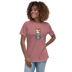 Cat in an Apron Dress Women's Relaxed T-Shirt