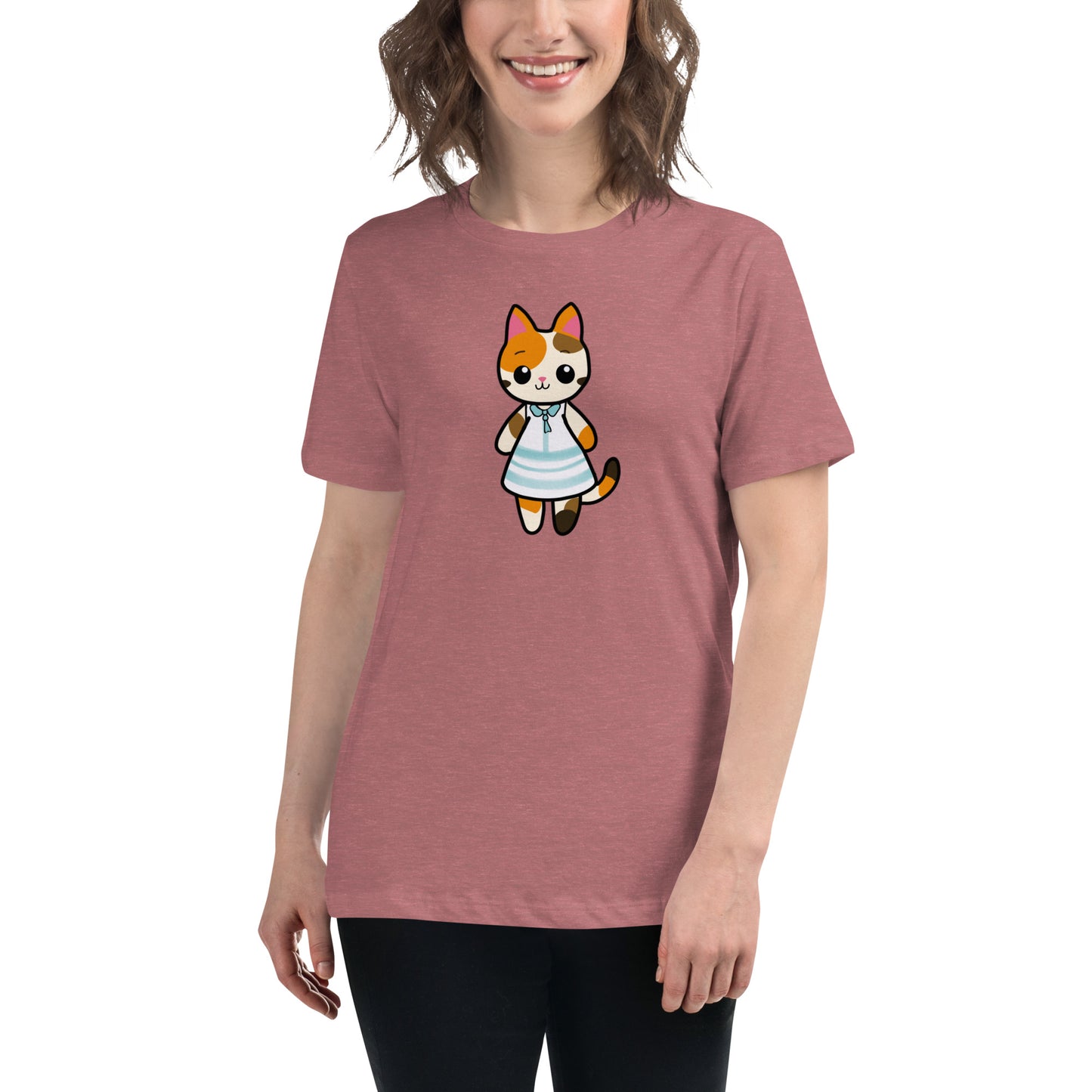 Calico Cat in a Sun Dress Women's Relaxed T-Shirt