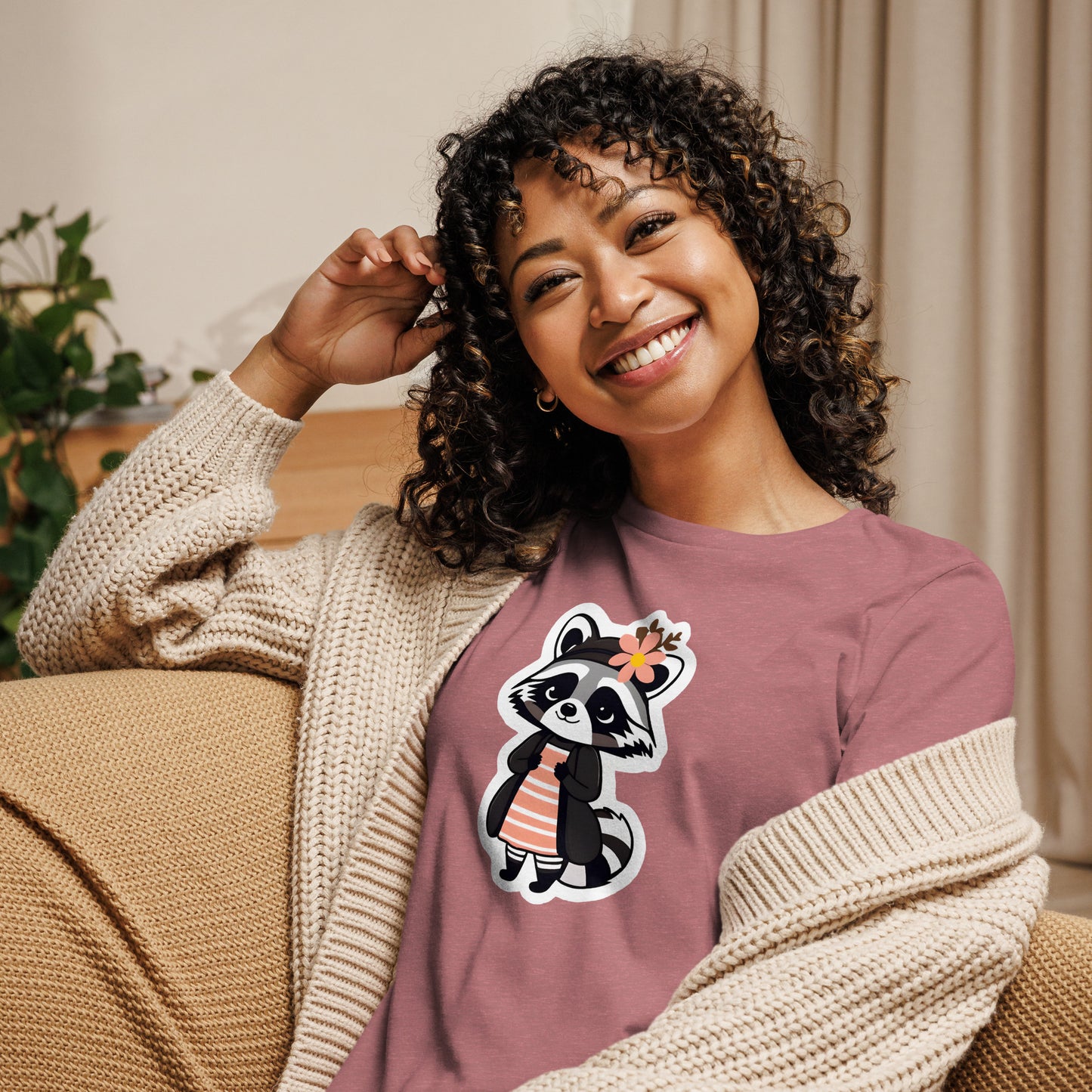 Raccoon Girl Women's Relaxed T-Shirt