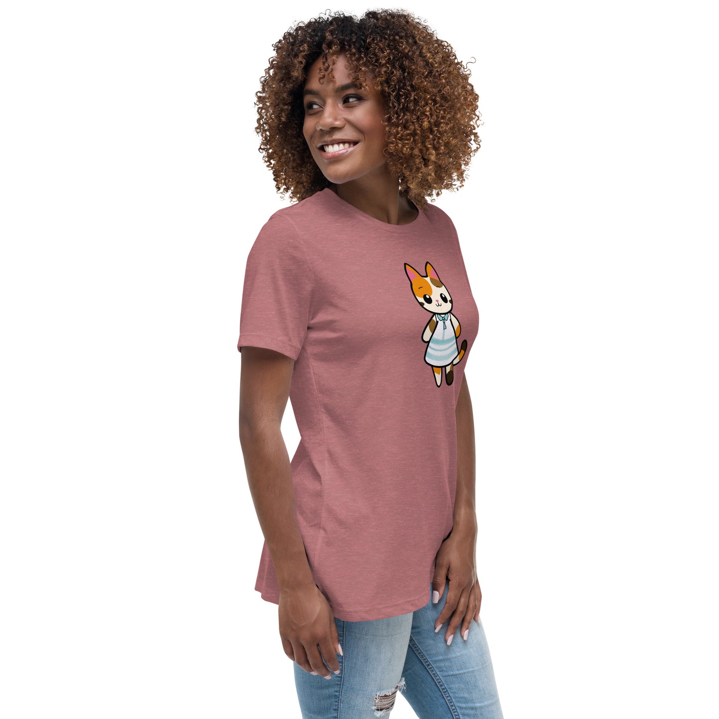 Calico Cat in Sun Dress Women's Relaxed T-Shirt