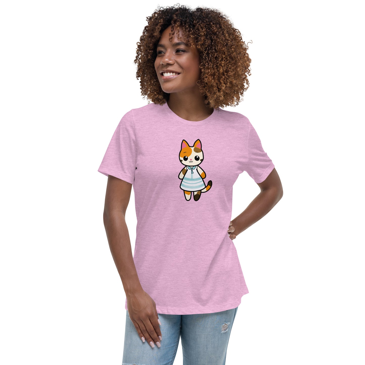 Calico Cat in a Sun Dress Women's Relaxed T-Shirt