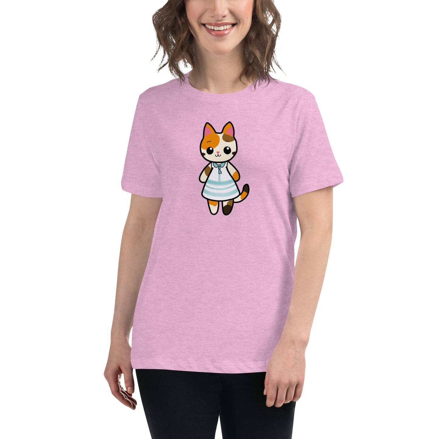 Calico Cat in a Sun Dress Women's Relaxed T-Shirt