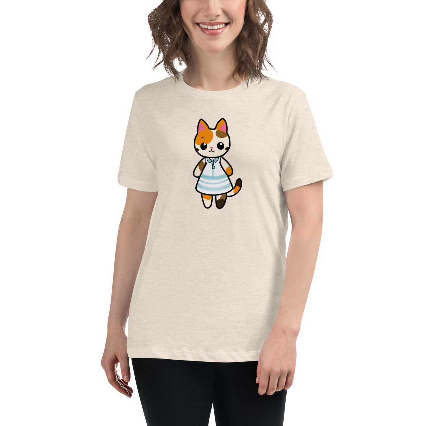 Calico Cat in a Sun Dress Women's Relaxed T-Shirt