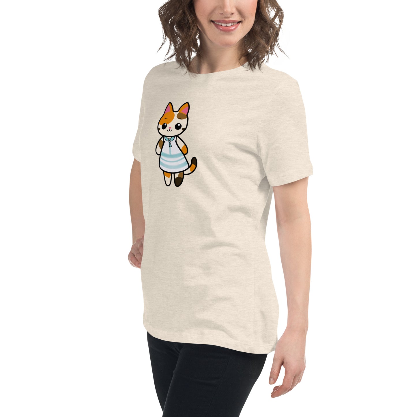 Calico Cat in a Sun Dress Women's Relaxed T-Shirt