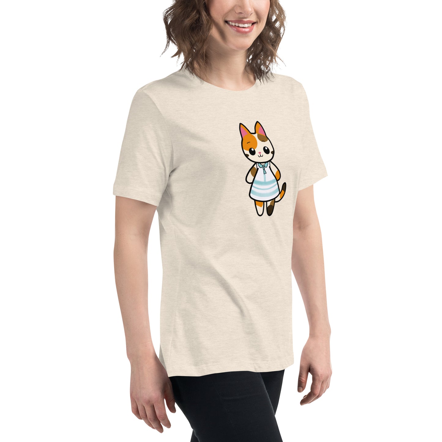 Calico Cat in a Sun Dress Women's Relaxed T-Shirt