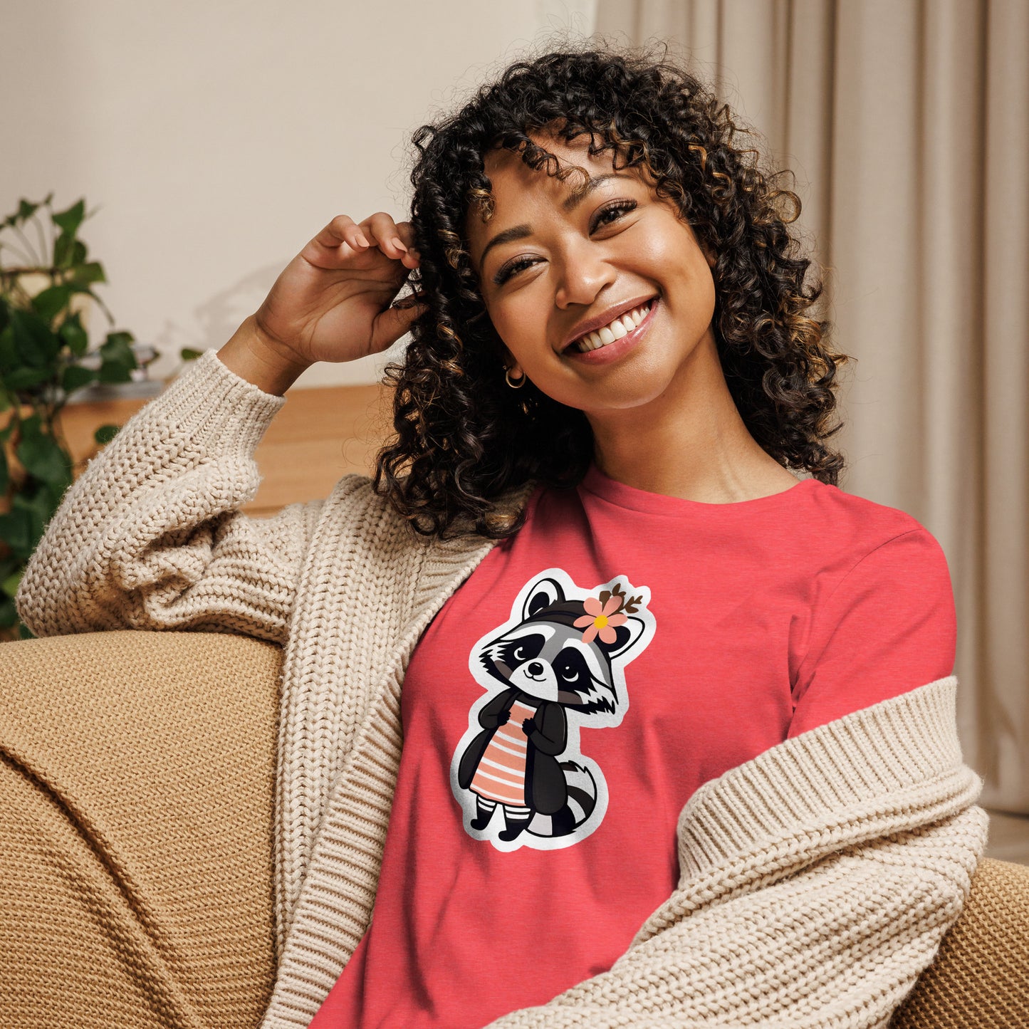 Raccoon Girl Women's Relaxed T-Shirt