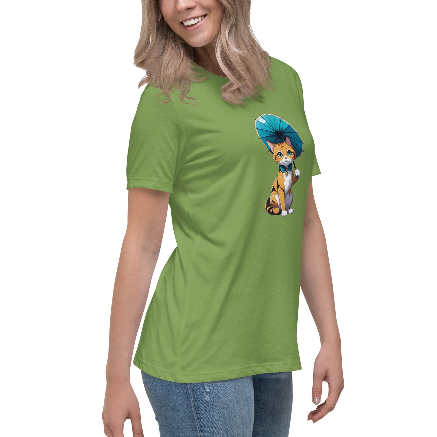 Kitten with Parasol Women's Relaxed T-Shirt