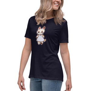 Kawaii Calico Cat in a Sun Dress Women's Relaxed T-Shirt