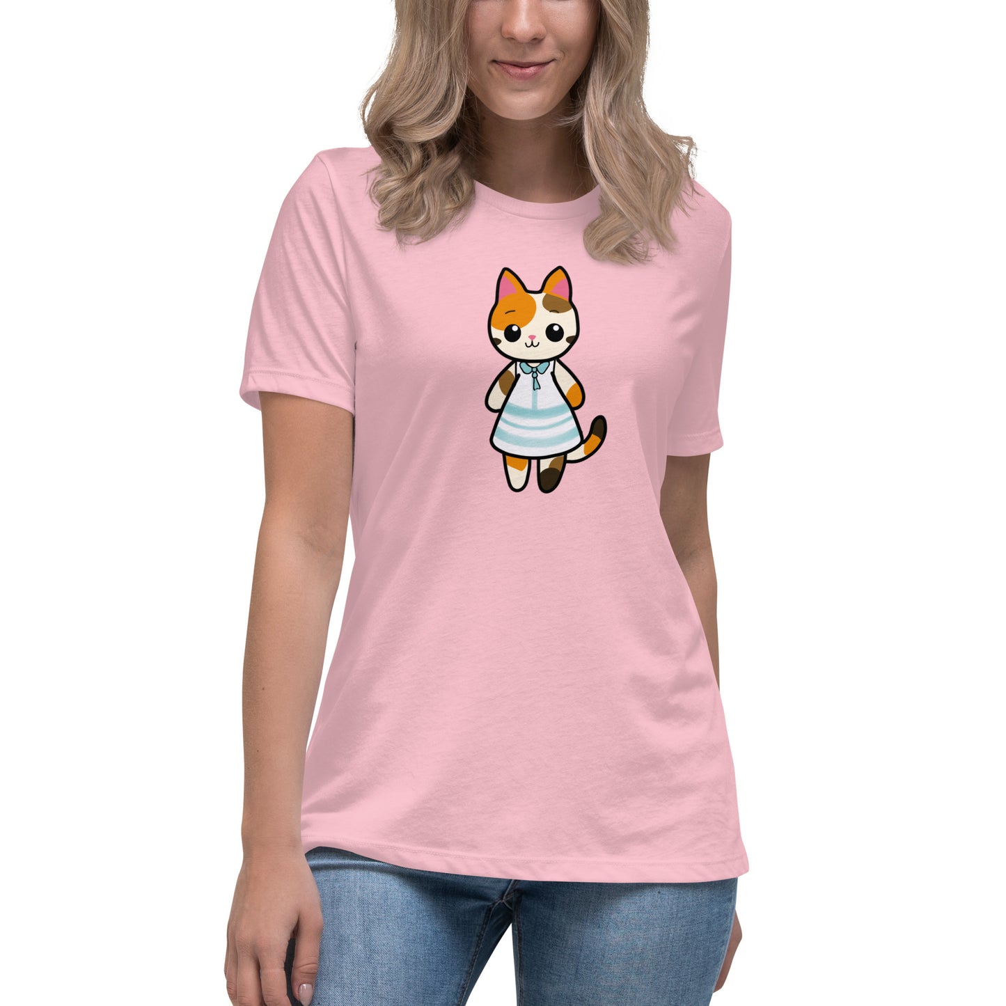 Calico Cat in a Sun Dress Women's Relaxed T-Shirt