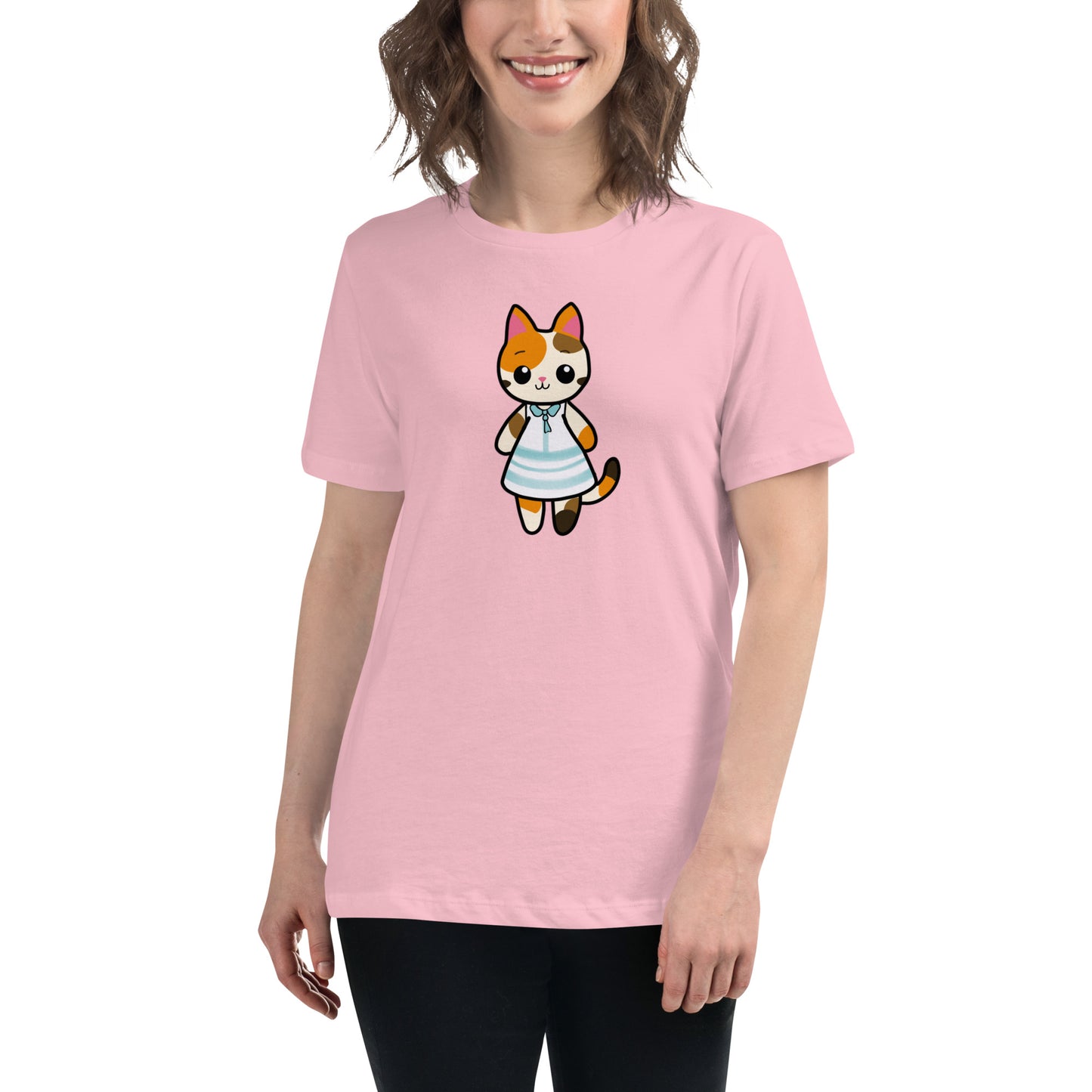 Calico Cat in a Sun Dress Women's Relaxed T-Shirt