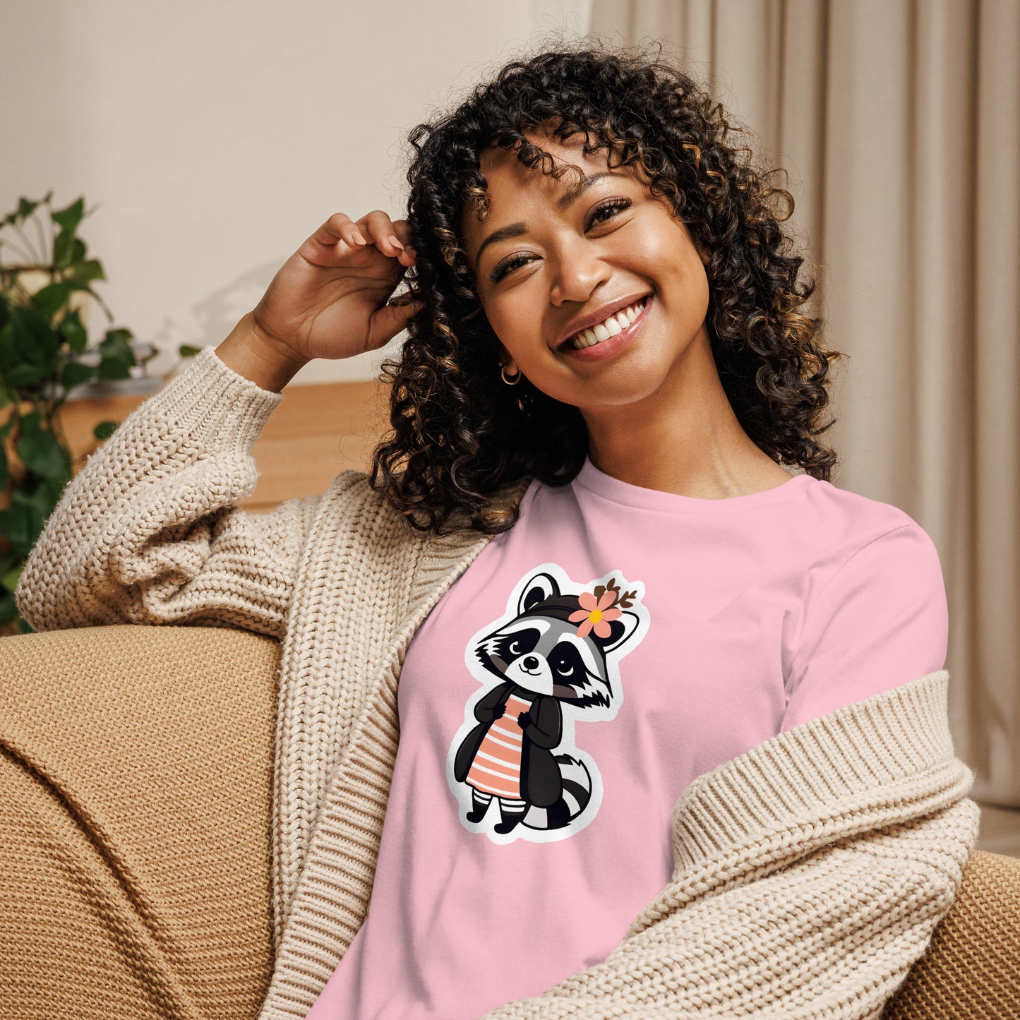 Raccoon Girl Women's Relaxed T-Shirt