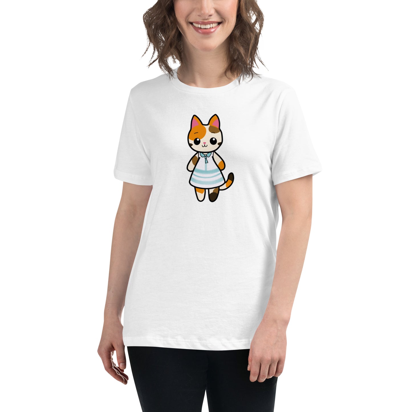 Calico Cat in a Sun Dress Women's Relaxed T-Shirt