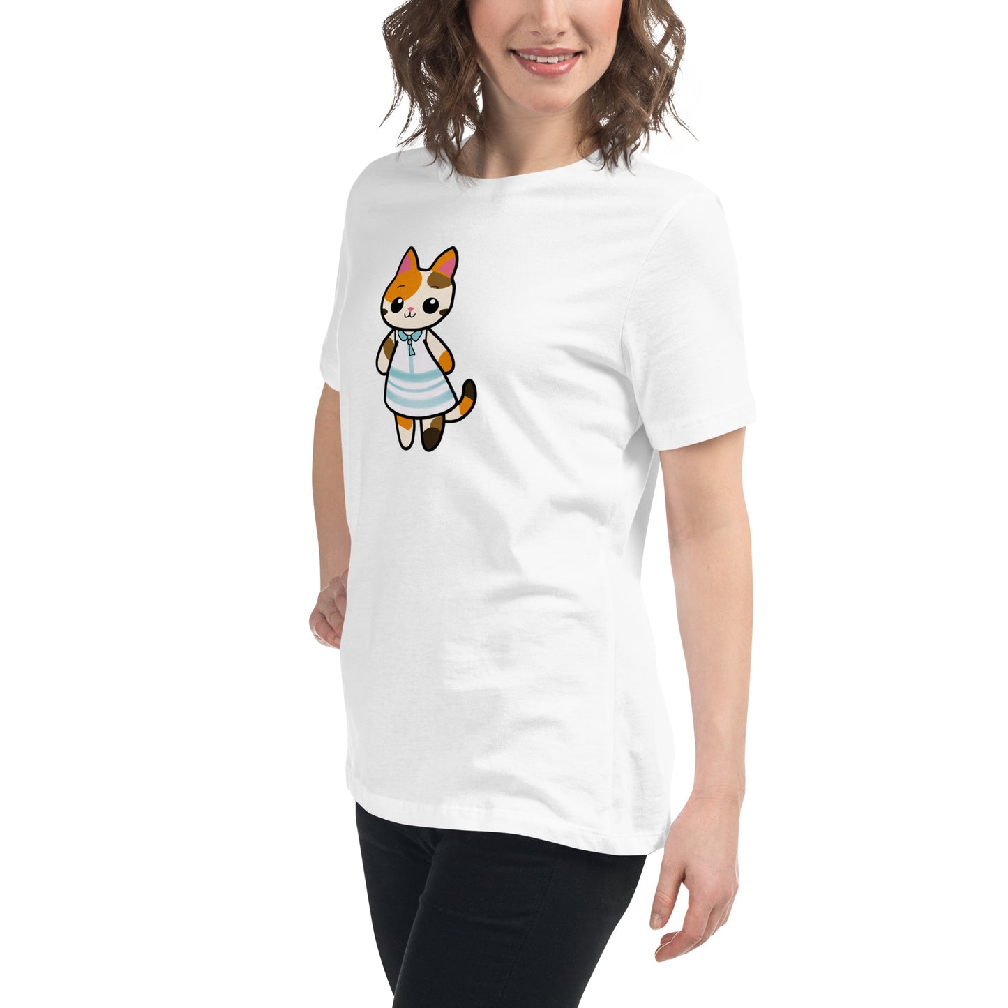 Calico Cat in a Sun Dress Women's Relaxed T-Shirt