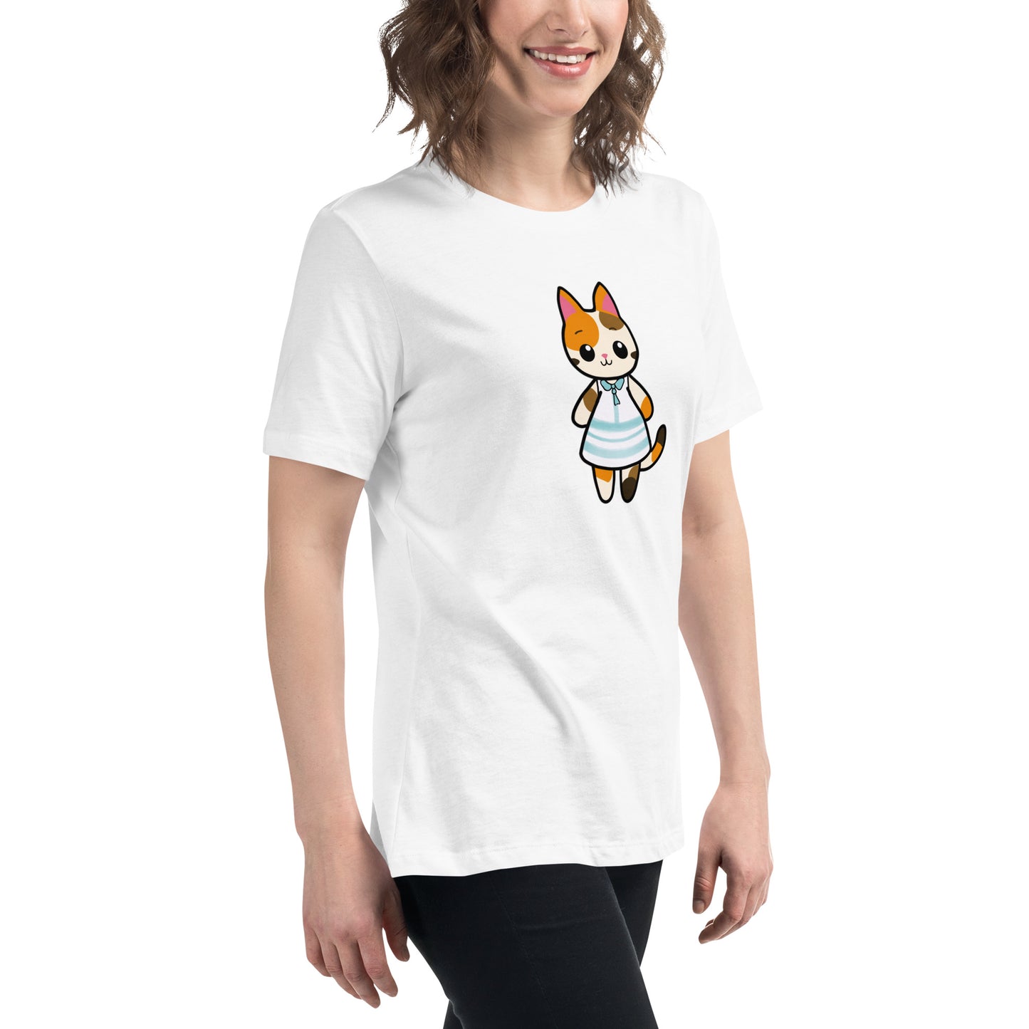 Calico Cat in a Sun Dress Women's Relaxed T-Shirt