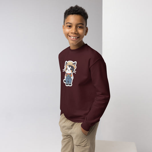 Farmboy Kitten Youth Crewneck Sweatshirt