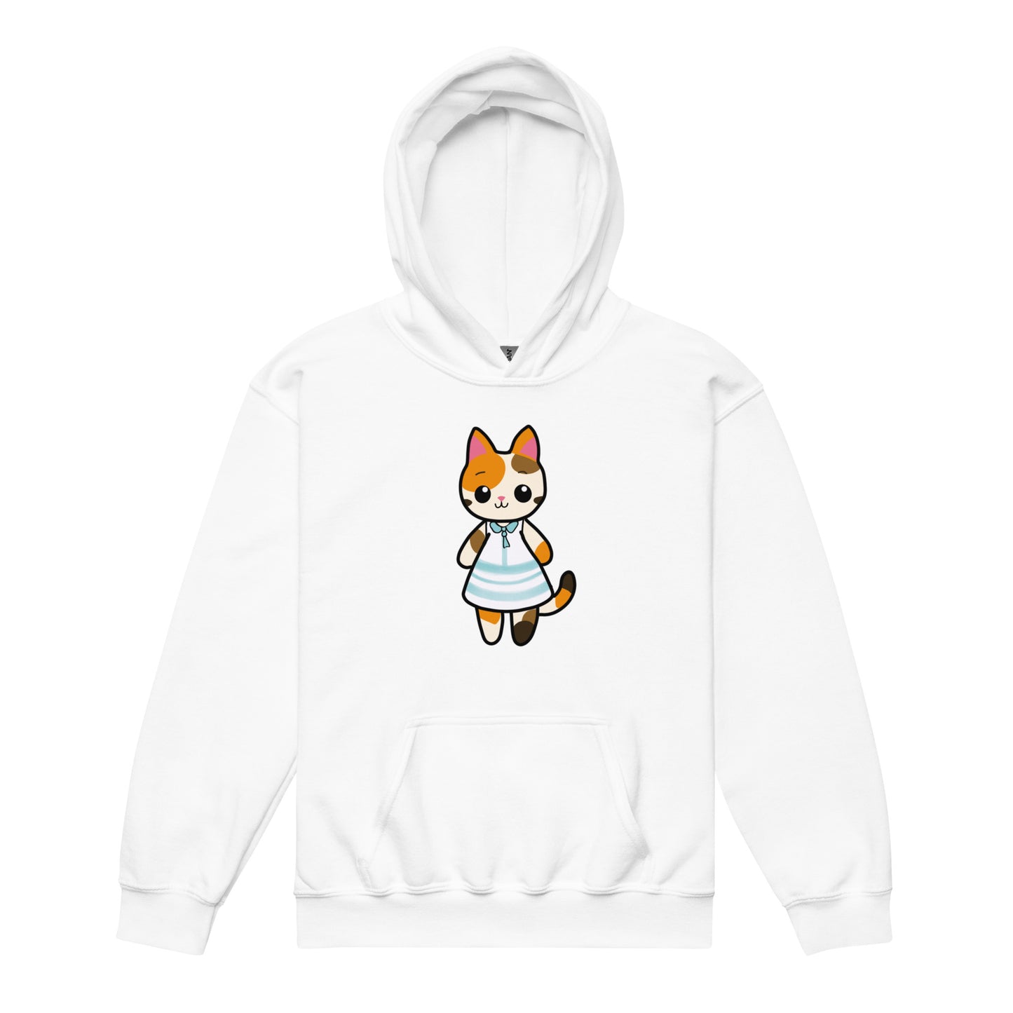 Calico Cat in a Sun Dress Youth Heavy Blend Hoodie