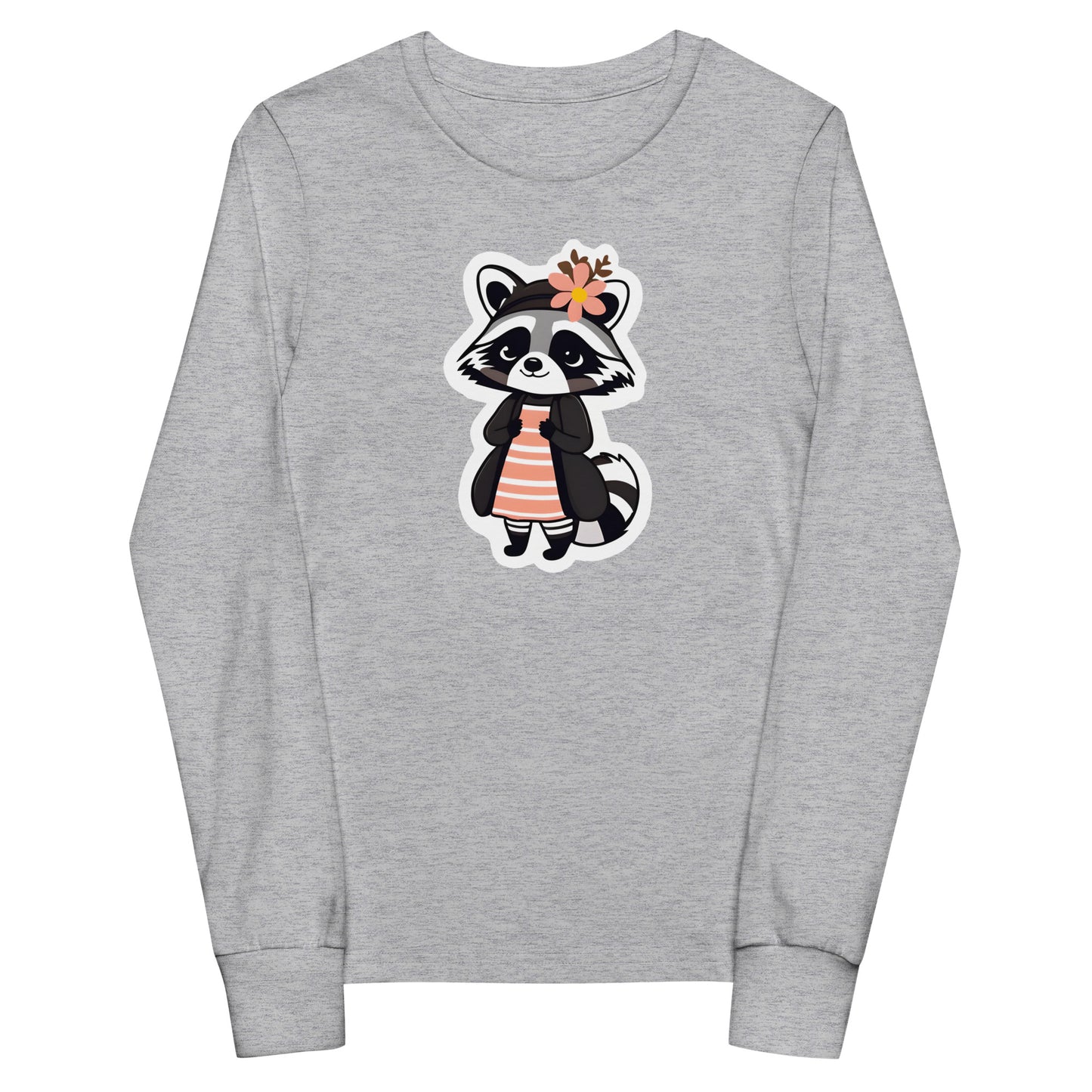 Racoon Girl Youth Long Sleeve Tee