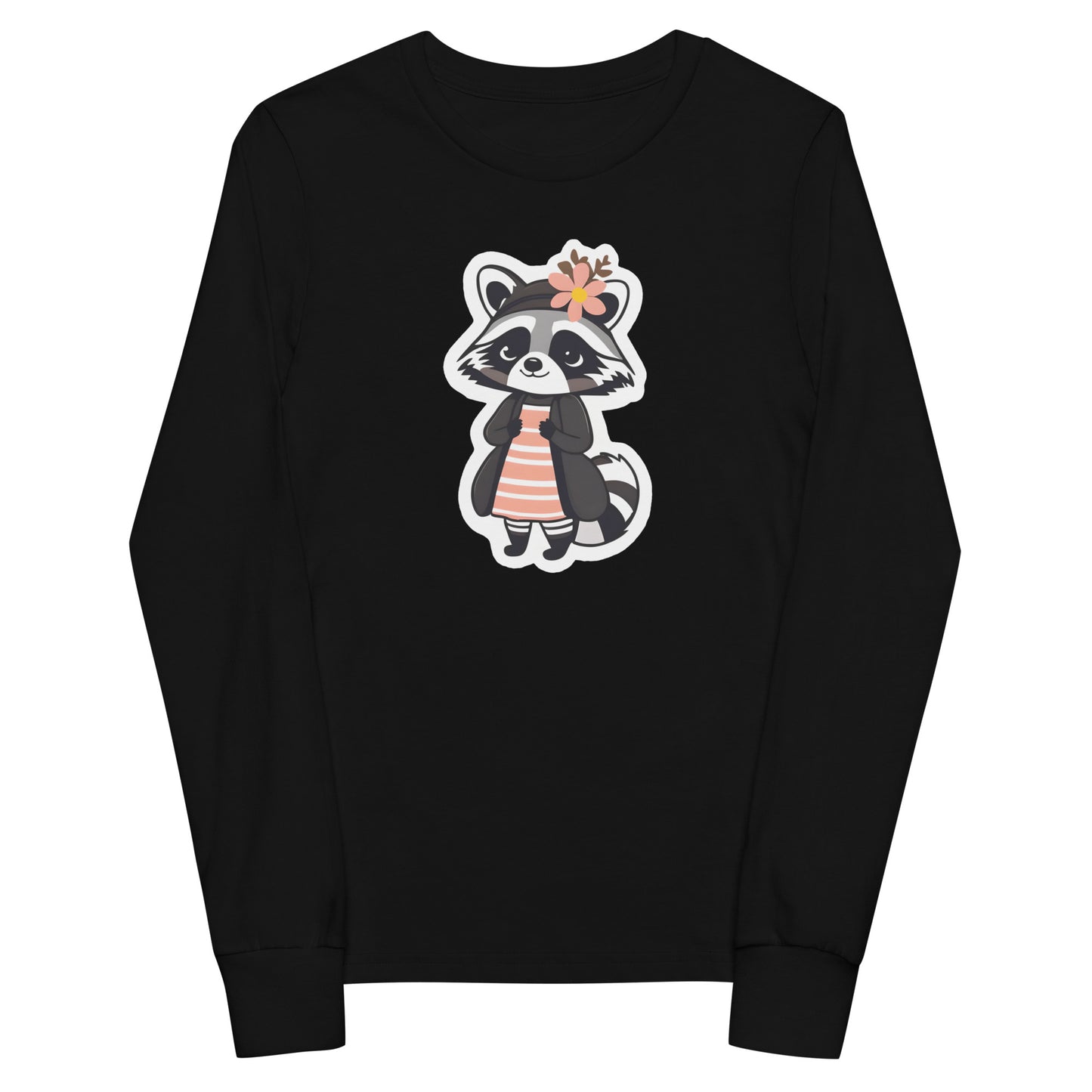 Racoon Girl Youth Long Sleeve Tee