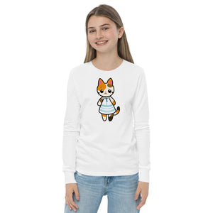 Calico Cat in a Sun Dress Youth Long Sleeve Tee
