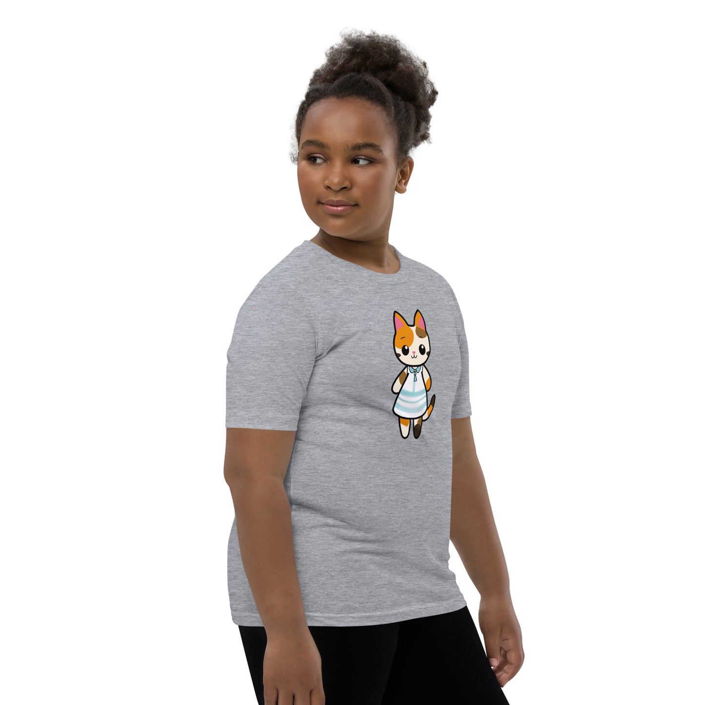 Calico Cat in Sun Dress Youth Short Sleeve T-Shirt