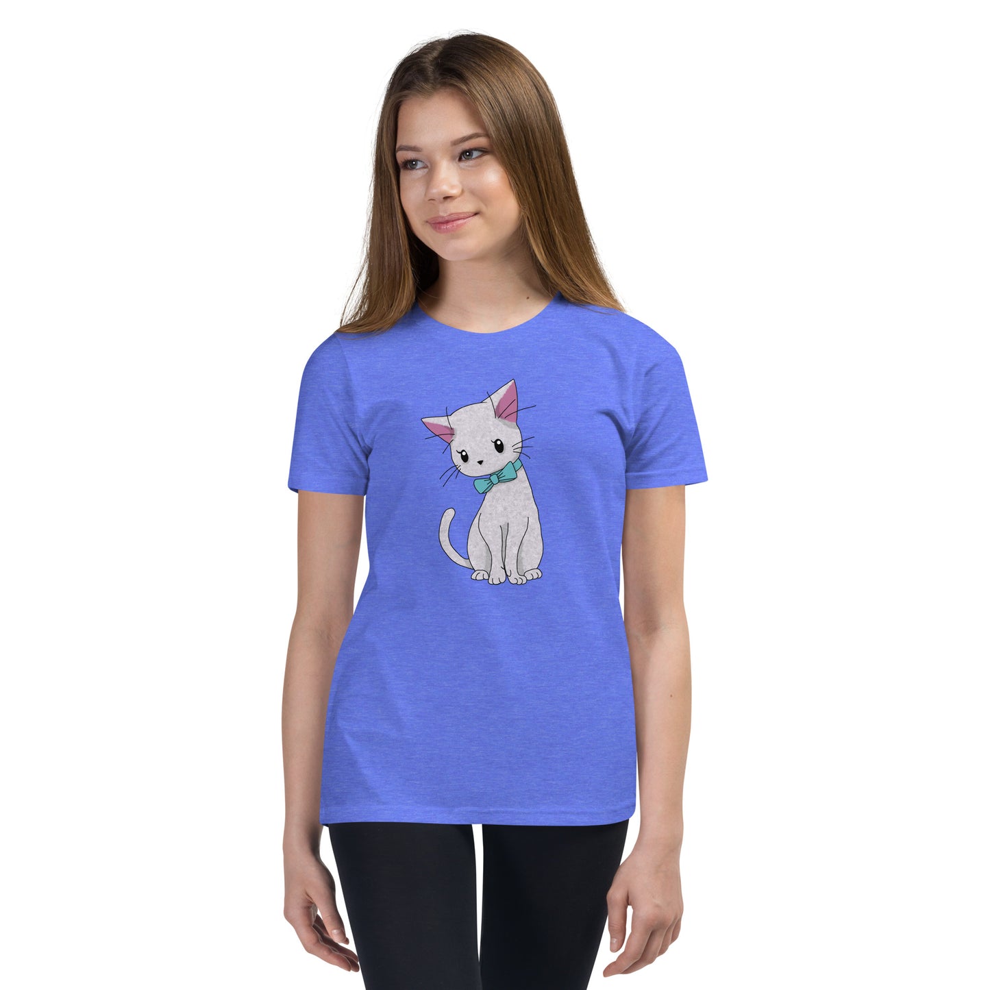 Cat With Bow Tie Youth Short Sleeve T-Shirt