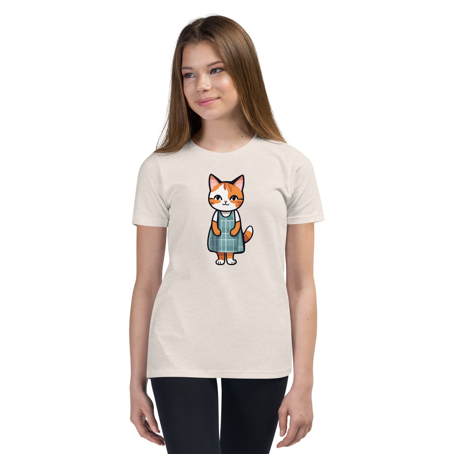 Cat in an Apron Dress Youth Short Sleeve T-Shirt