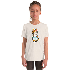 Calico Cat in Sun Dress Youth Short Sleeve T-Shirt