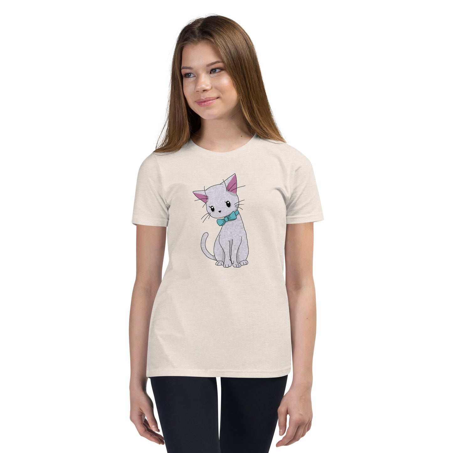 Cat With Bow Tie Youth Short Sleeve T-Shirt