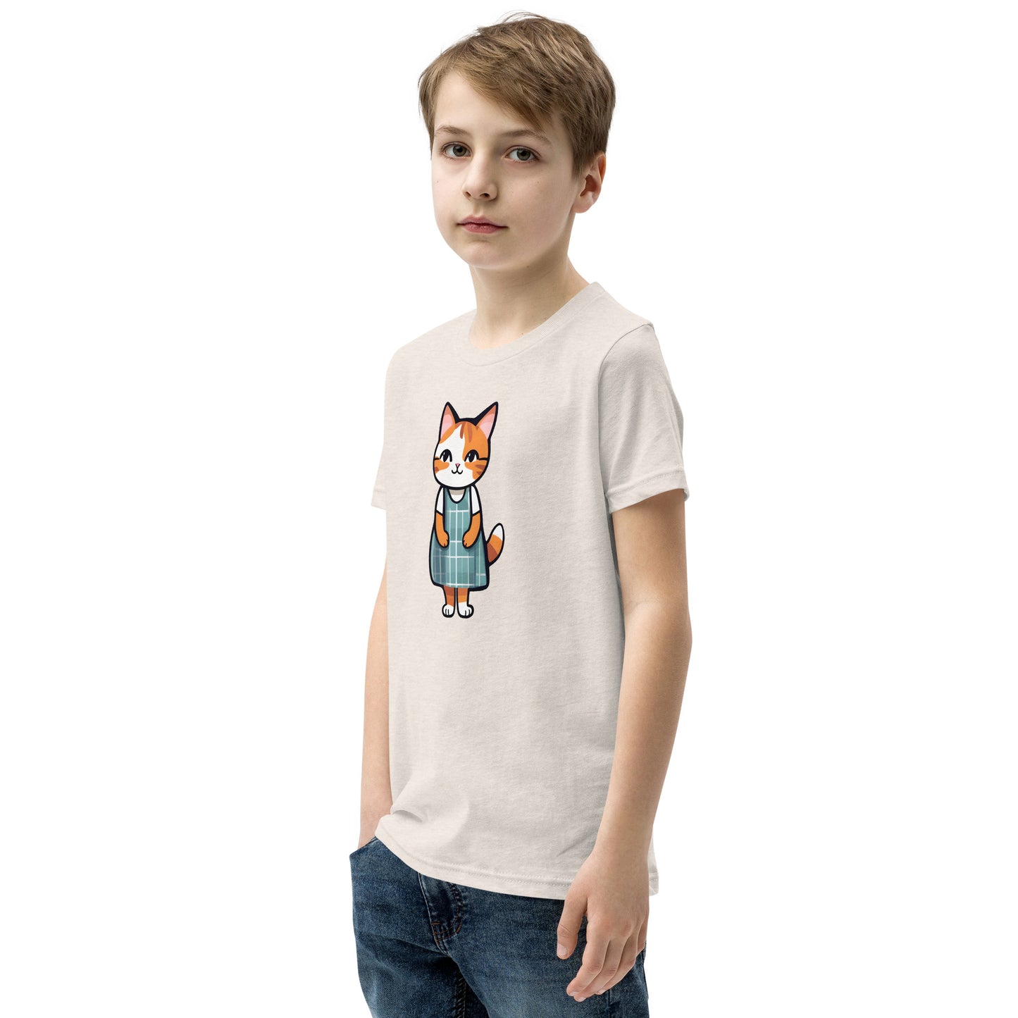 Cat in an Apron Dress Youth Short Sleeve T-Shirt