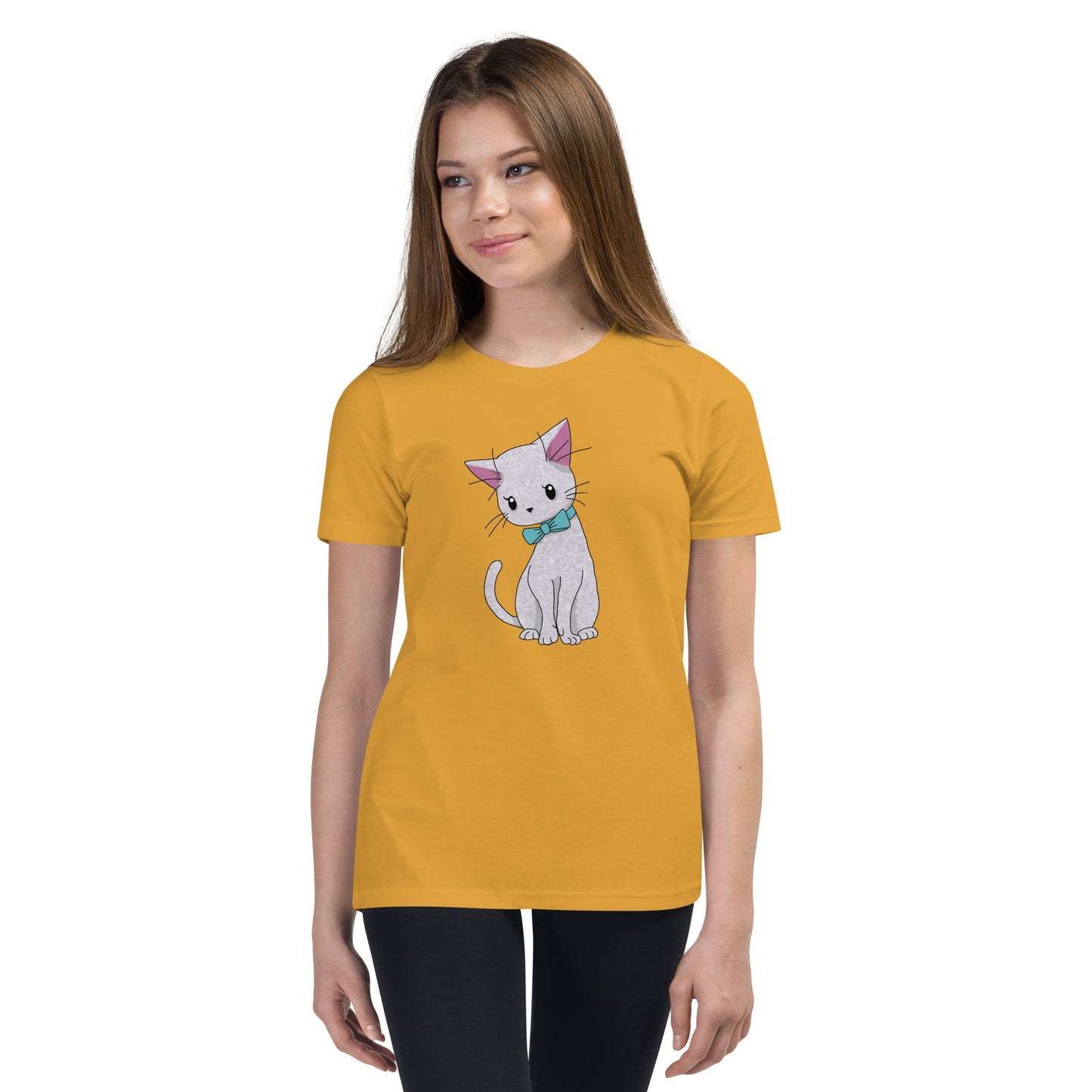 Cat With Bow Tie Youth Short Sleeve T-Shirt