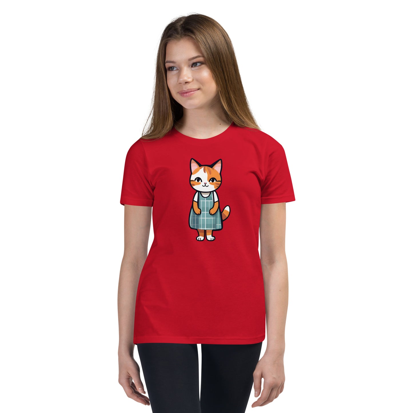 Cat in an Apron Dress Youth Short Sleeve T-Shirt