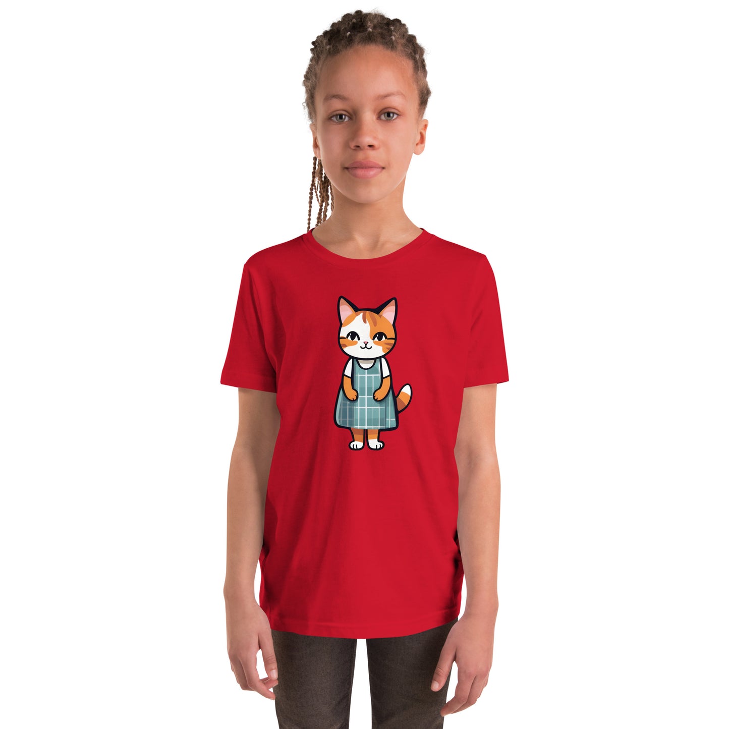 Cat in an Apron Dress Youth Short Sleeve T-Shirt