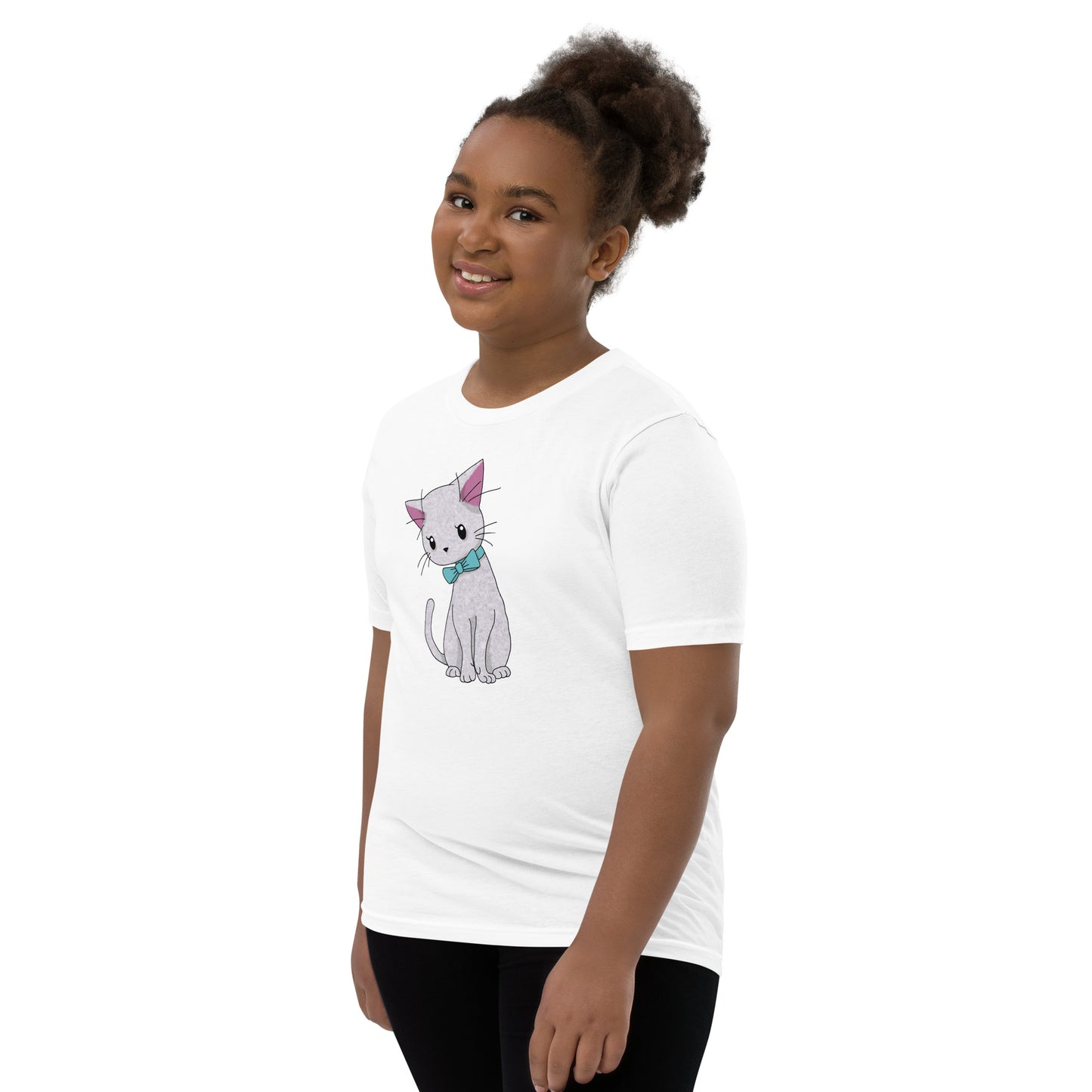 Cat With Bow Tie Youth Short Sleeve T-Shirt