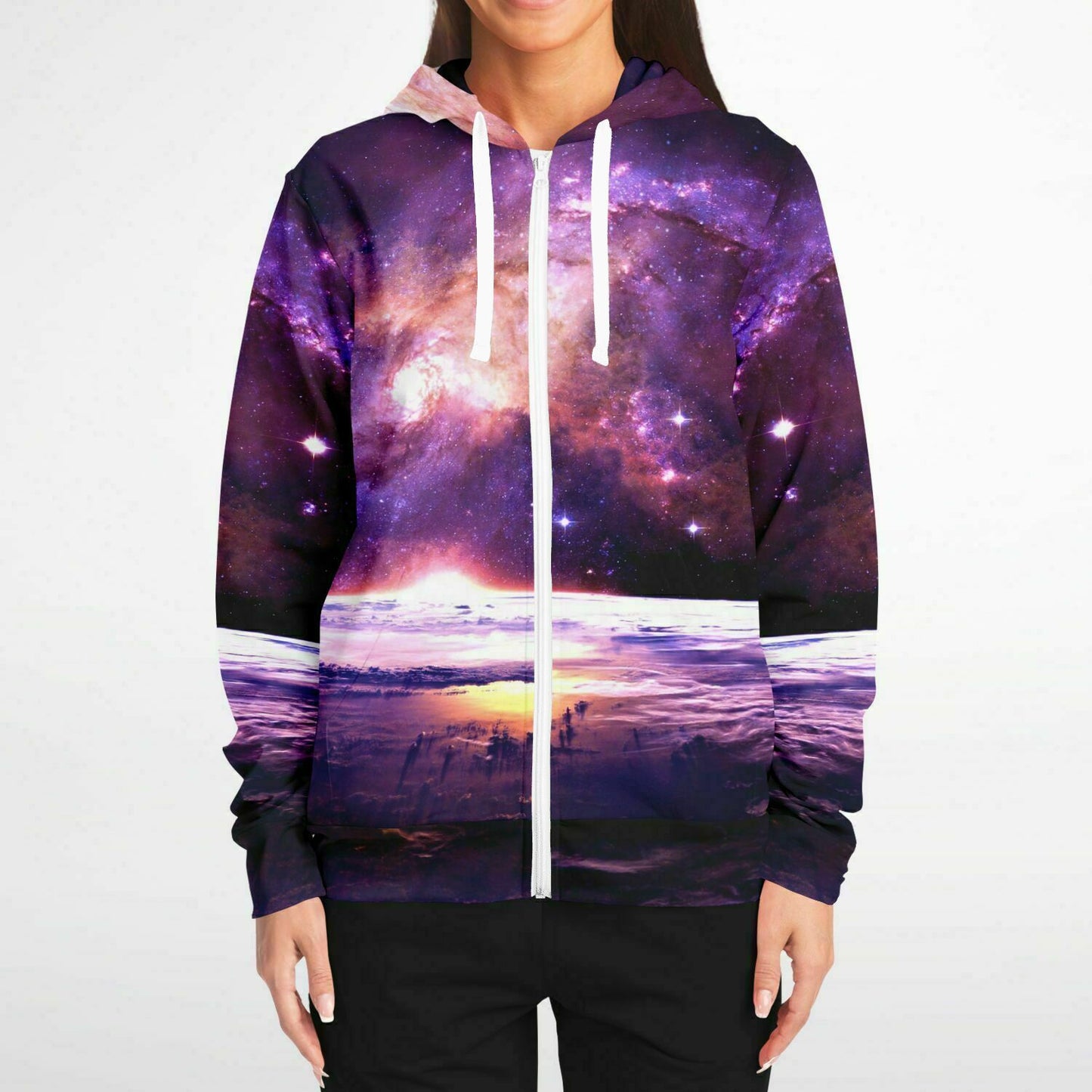 Purple Space Zip Up Hoodie