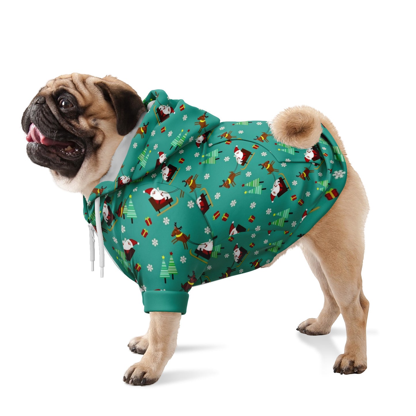 Santa Dog Hoodie With Pocket