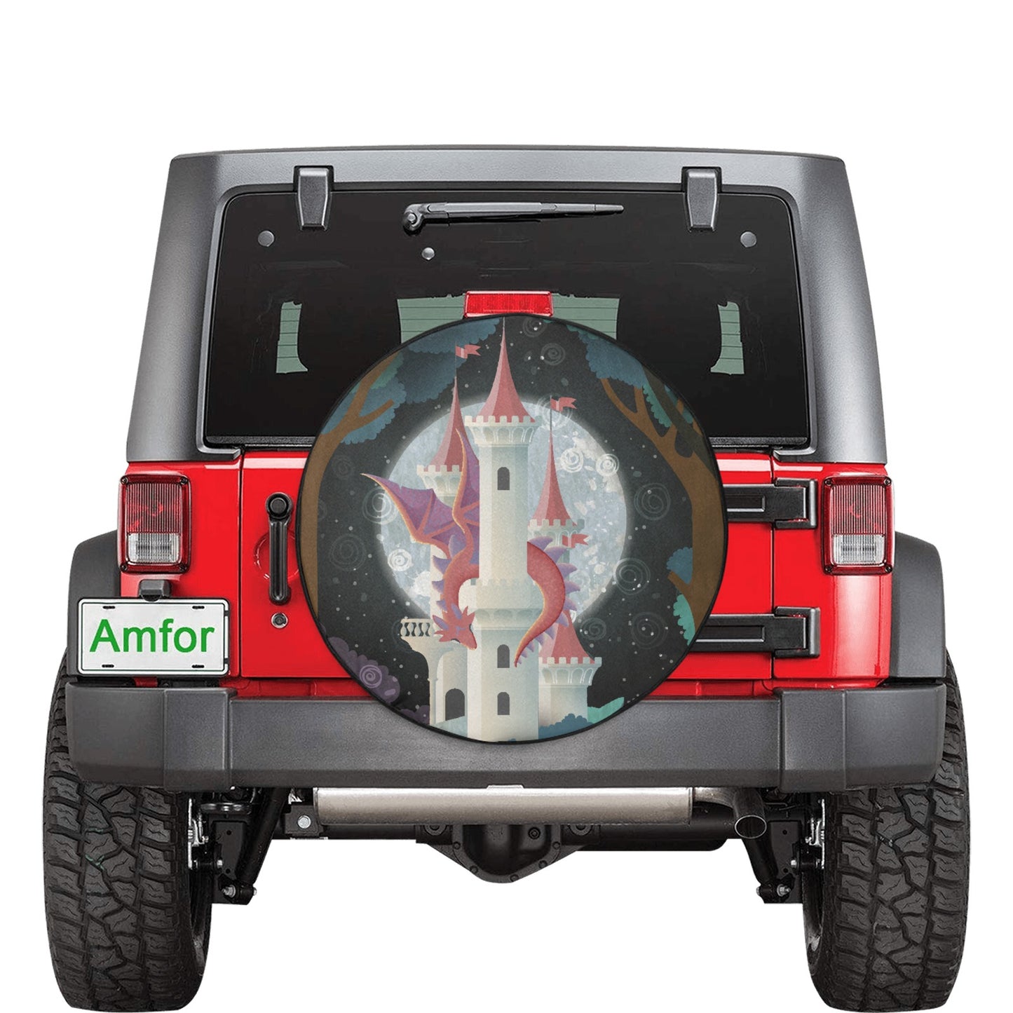 Fairytale Dragon Spare Tire Cover (Medium) (16")