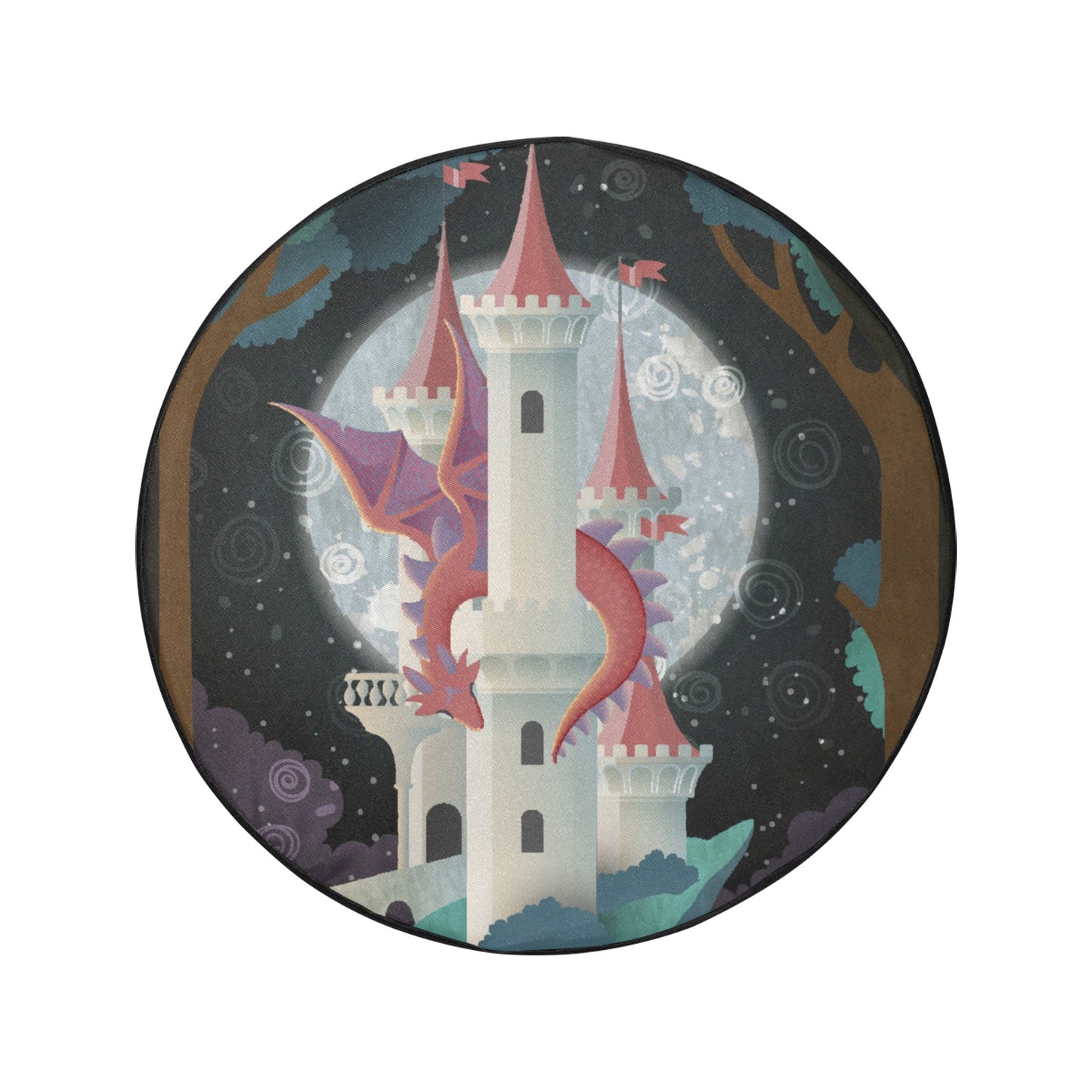 Fairytale Dragon Spare Tire Cover (Large) (17")