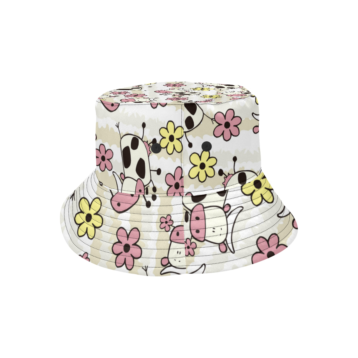 Cute Cows and Flowers Bucket Hat