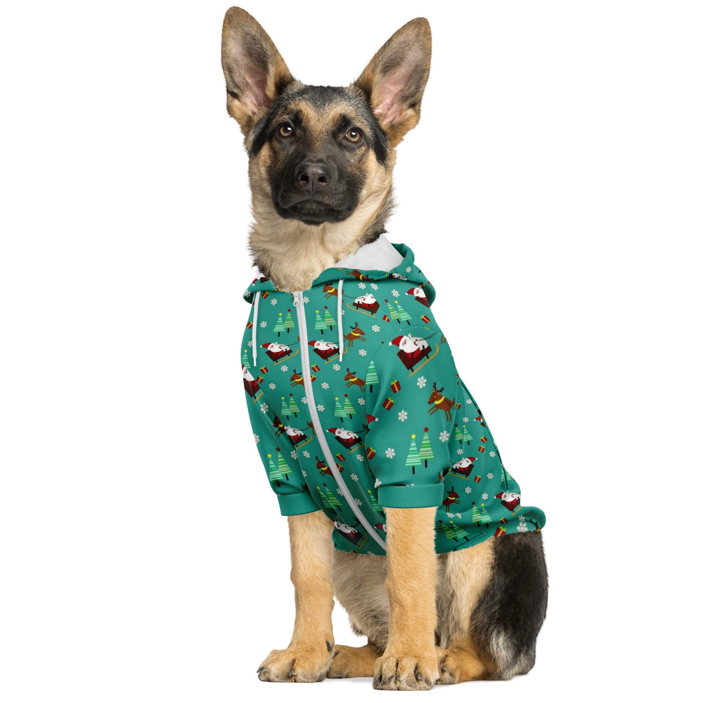 Santa Dog Hoodie With Pocket