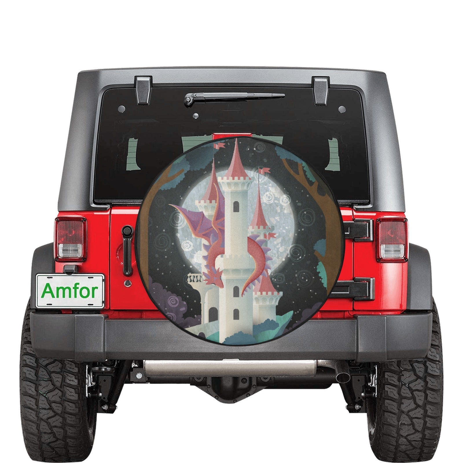 Fairytale Dragon Spare Tire Cover (Large) (17")