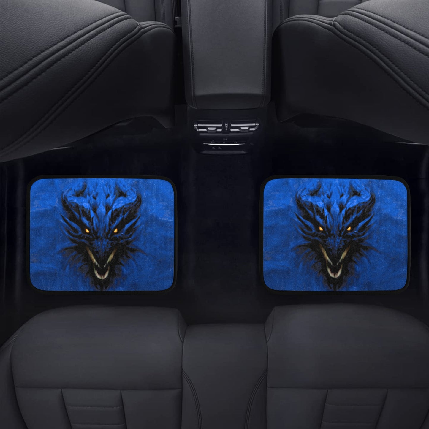 Rich Blue Shadow Dragon Back Car Floor Mat (2 pcs)