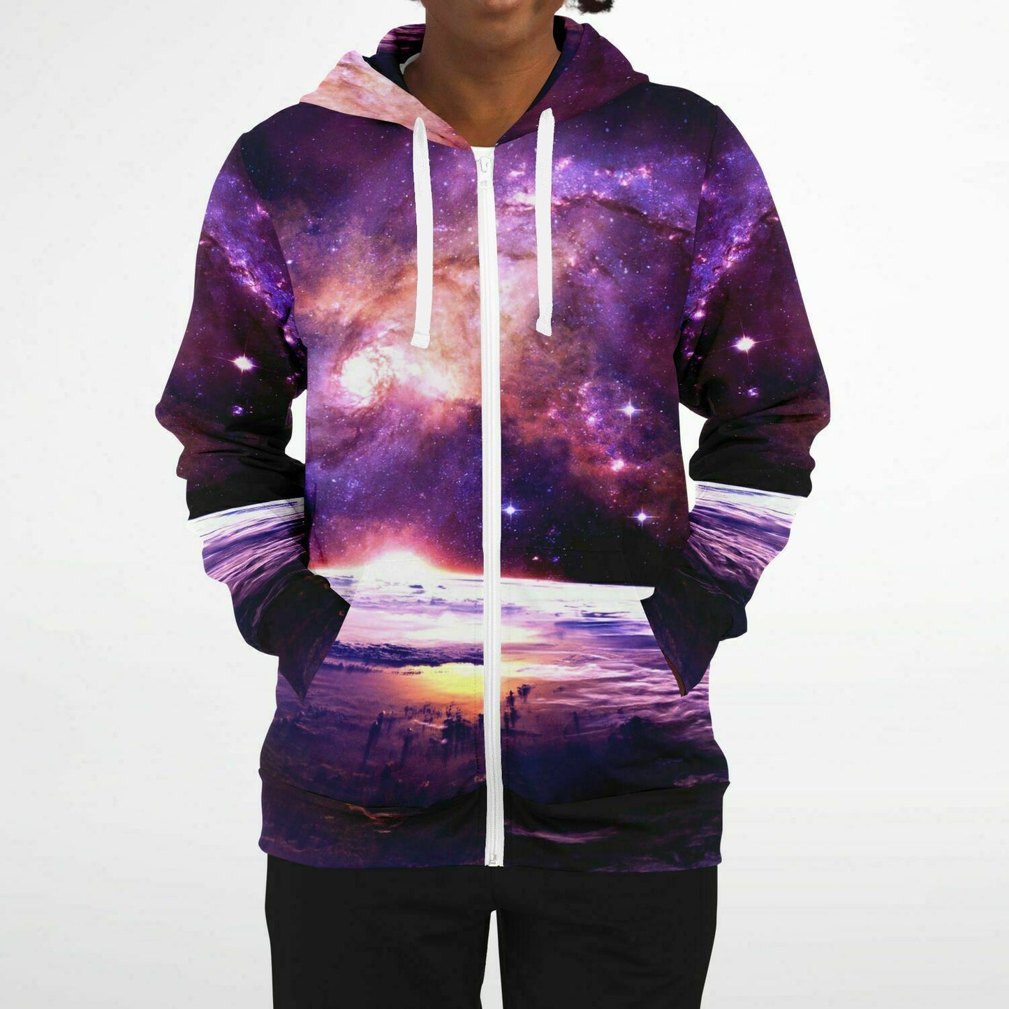 Purple Space Zip Up Hoodie