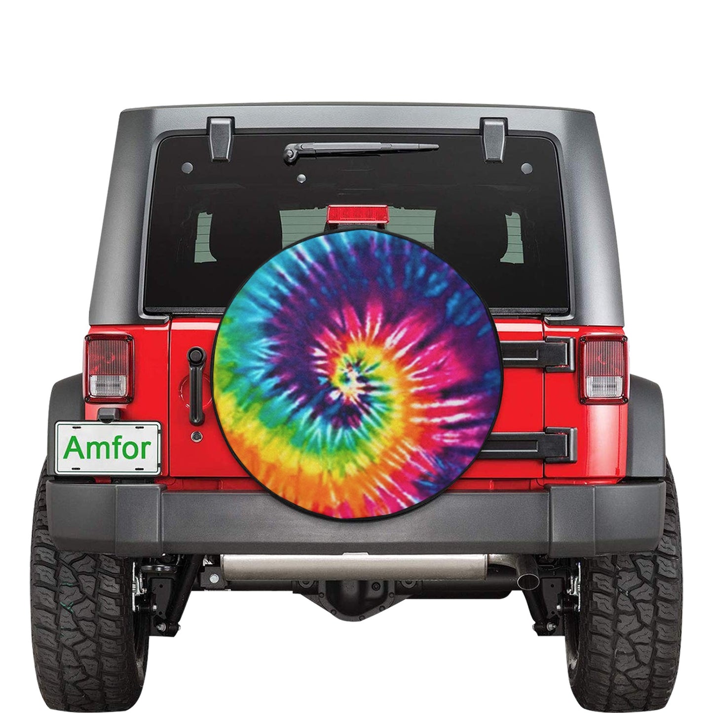 Rainbow Tie Dye Spare Tire Cover (Small) (15")