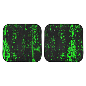 Neon Green Spray Windshield Sun Shade (28" x 28") (Small) (Two Pieces)